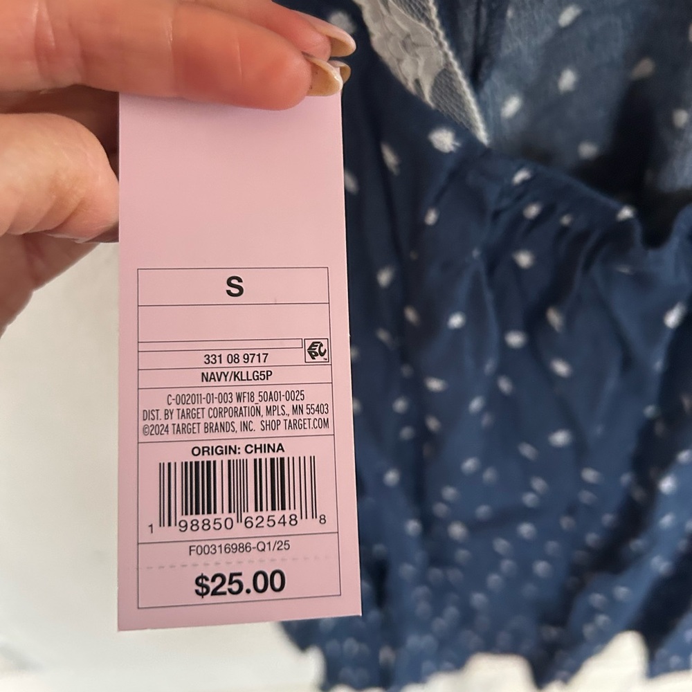 Wild Fable Navy Polka Dot Mini Dress